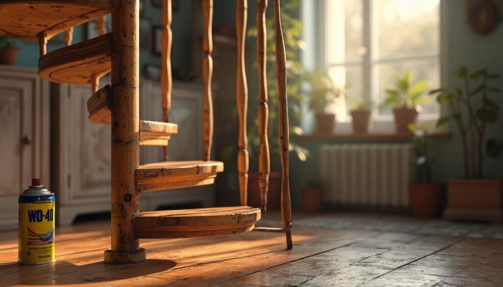 découvrez comment utiliser le wd40 pour éliminer rapidement les grincements de votre escalier. suivez notre mode d’emploi simple et profitez d’un silence immédiat à chaque pas !