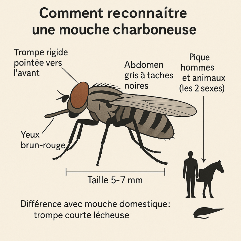 Reconnaitre une mouche charbonneuse