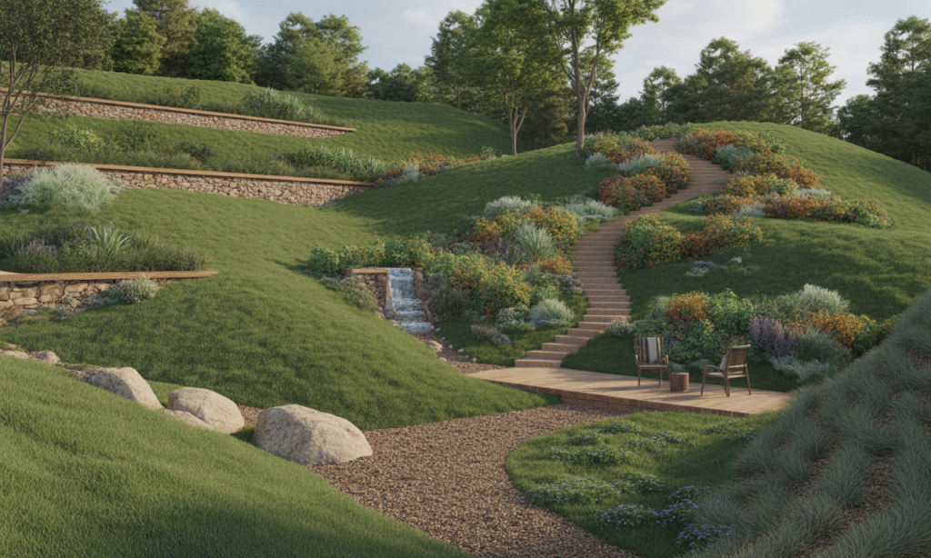 découvrez 8 idées d’aménagement paysager simples et efficaces pour sublimer un terrain en pente, alliant esthétique et praticité.