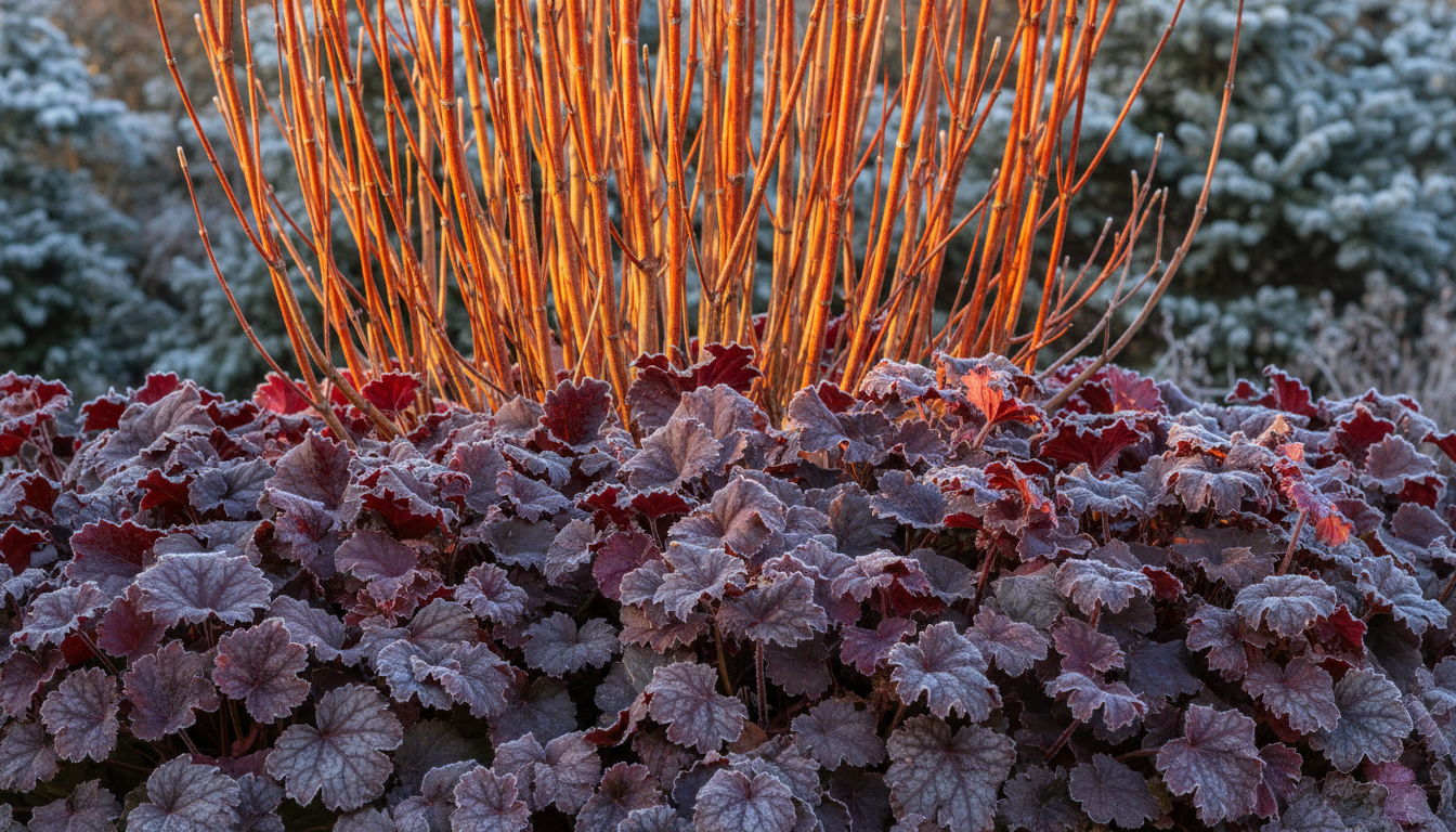 découvrez quelles plantes choisir pour apporter de la couleur à votre massif en hiver et égayer votre jardin malgré le froid.
