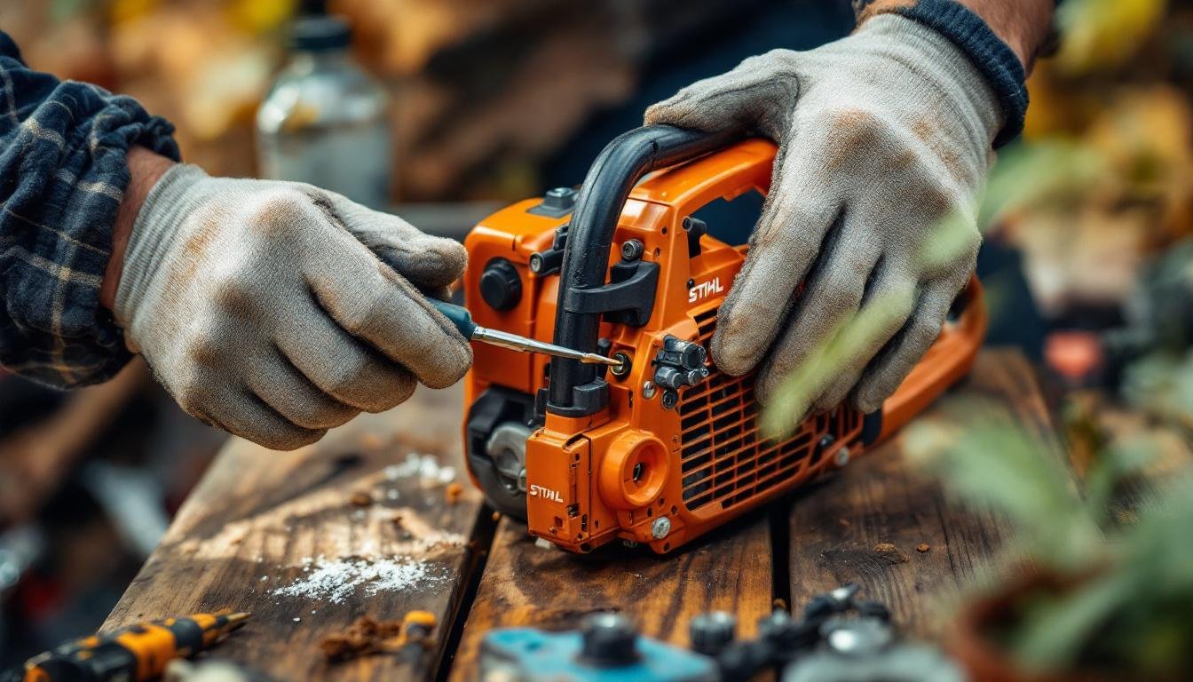 apprenez à régler le ralenti de votre tronçonneuse stihl grâce à notre guide d’ajustement facile à suivre pour un fonctionnement optimal et sécurisé.