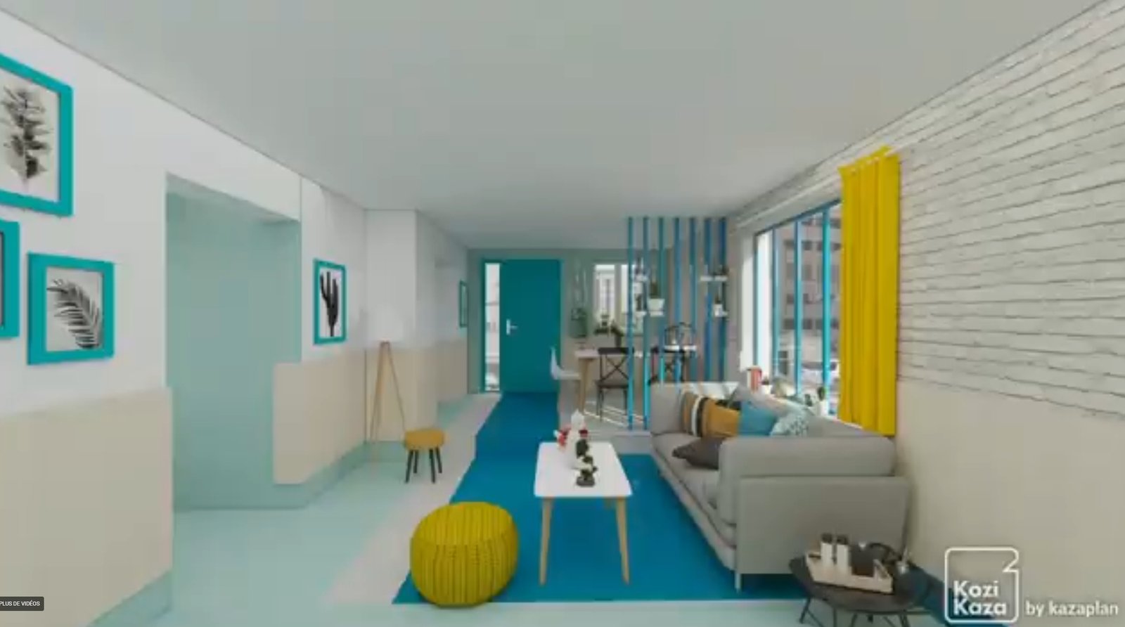 Création réaliste par Kazaplan d'un design de salon tendance