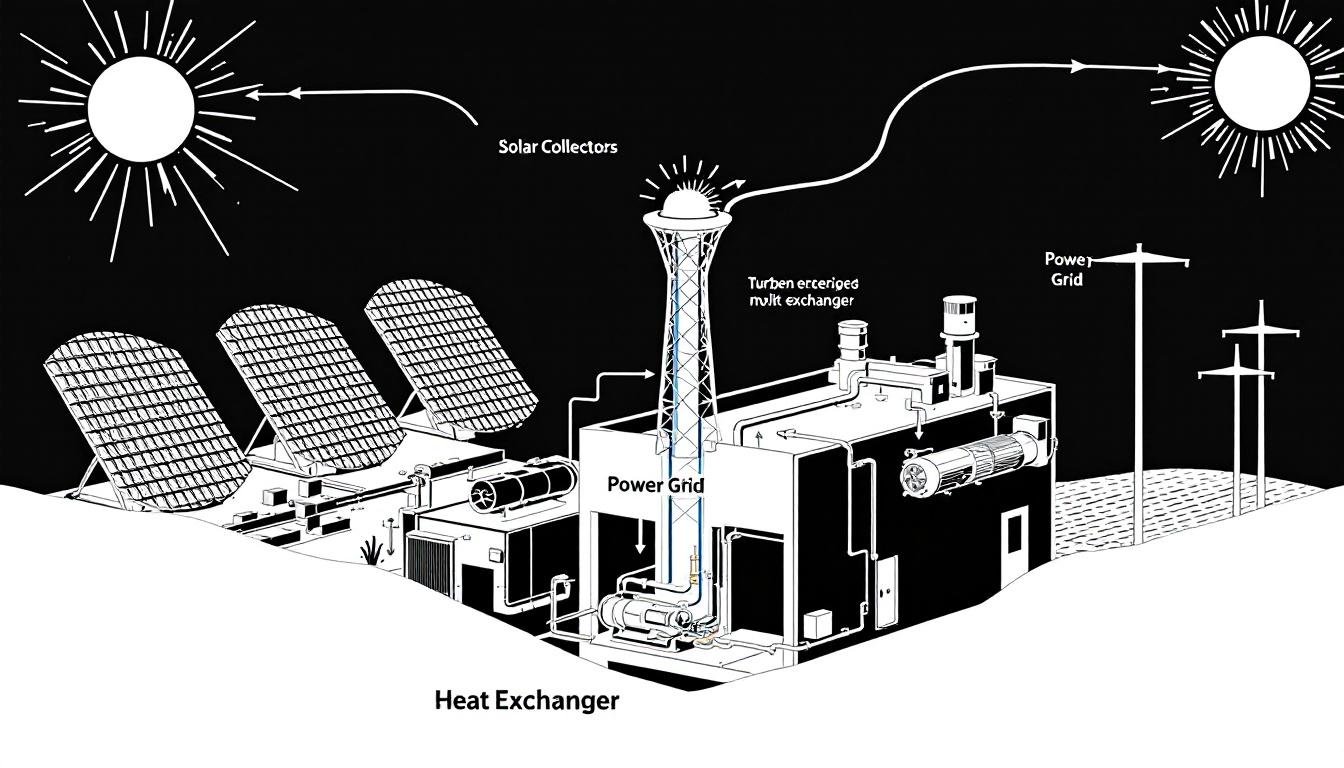 découvrez la chaîne de conversion énergétique d'une centrale solaire thermique grâce à ce guide complet, expliquant le fonctionnement, les étapes clés et les avantages de cette technologie renouvelable.