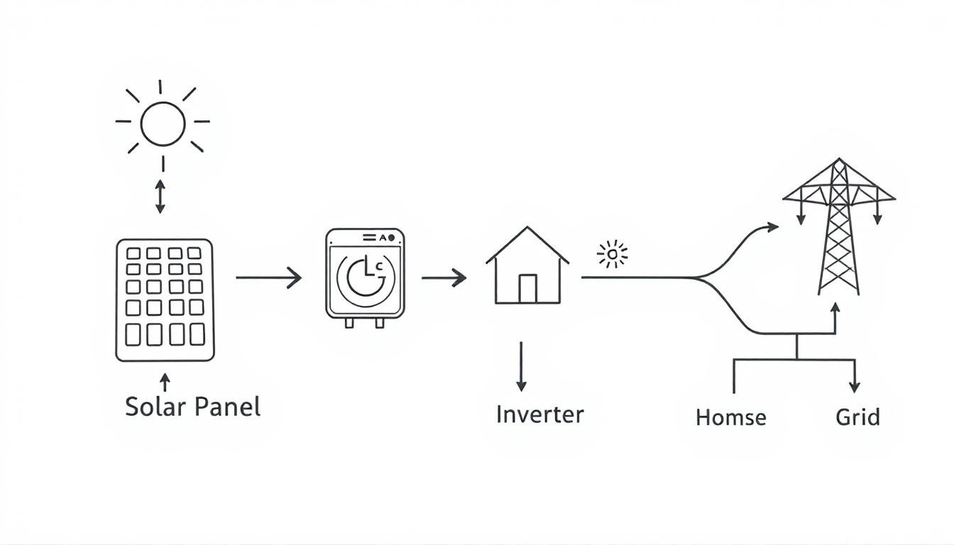 découvrez un guide complet sur le schéma de la chaîne énergétique d'un panneau photovoltaïque, expliquant chaque étape de la conversion de l'énergie solaire en électricité.