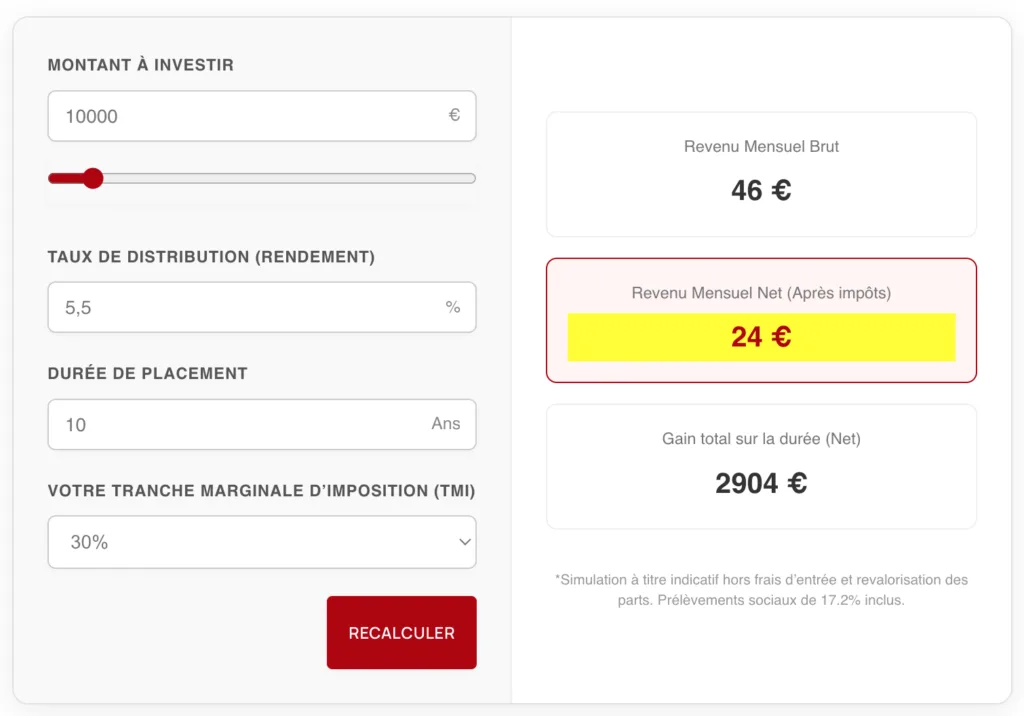 Simulateur rendement SCPI atf-conseil-finance.fr