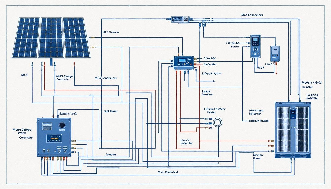 découvrez notre guide complet pour l'installation d'un panneau solaire avec batterie, incluant un schéma détaillé étape par étape pour une énergie solaire efficace et autonome.