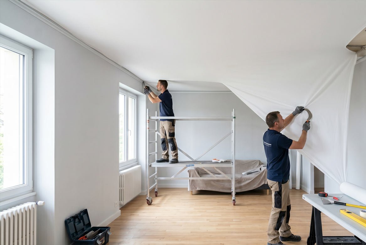 installation plafond tendu