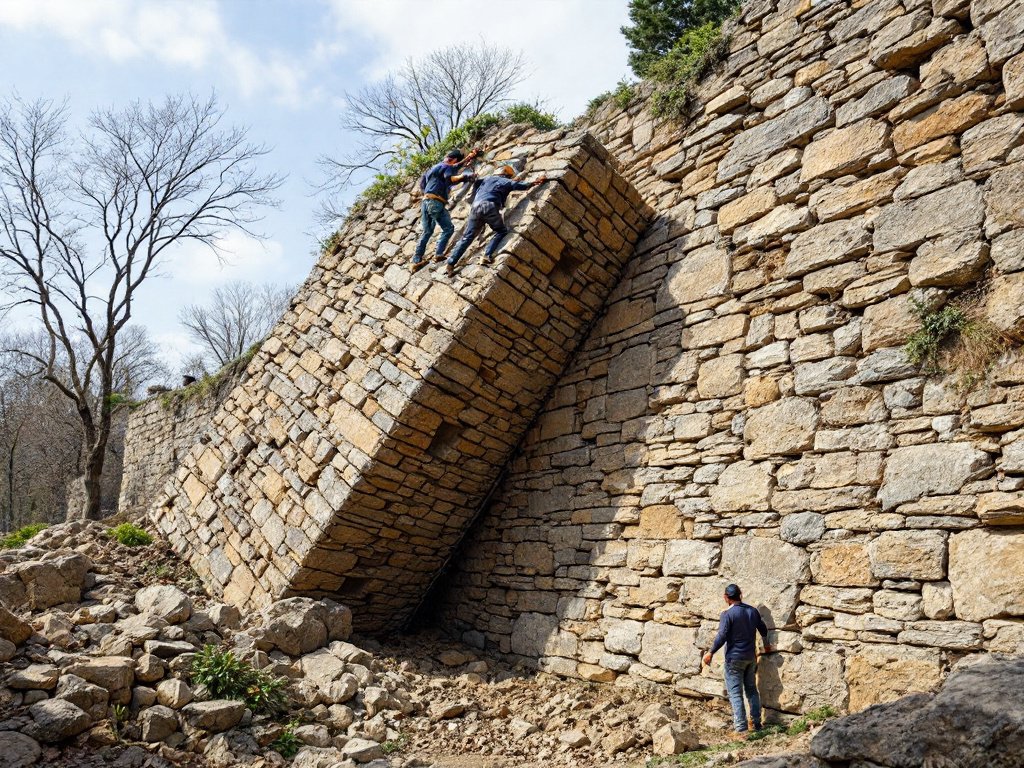 Consolider un mur en pierre qui penche : solutions simples et efficaces